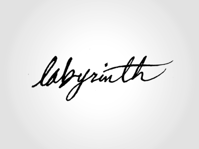 Labyrinth script calligraphy hand drawn labyrinth script