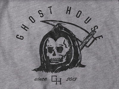 Grim Reaper band design ghost house grim reaper illustration monogram nj skull tee texture type vintage