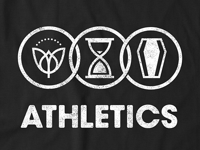 Athletics - Life and Death athletics band casket clothing death flower hourglass icons life tee texture time