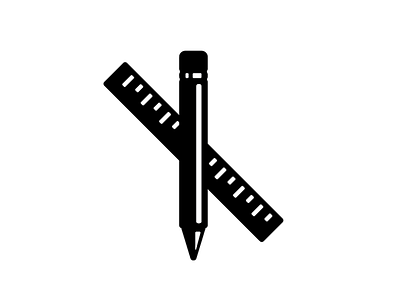 Design black and white clean icons design icon illustration mark minimal pencil ruler set simple