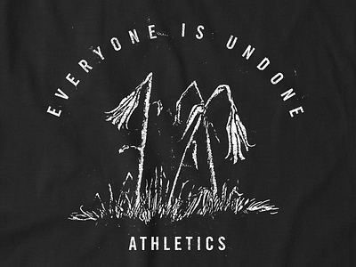 Athletics - Undone athletics band clothing death drawing flower grunge illustration tee texture