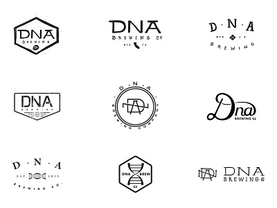 DNA - Brand Exploration beer brewing company dna handmade icon logo mark monogram rough texture