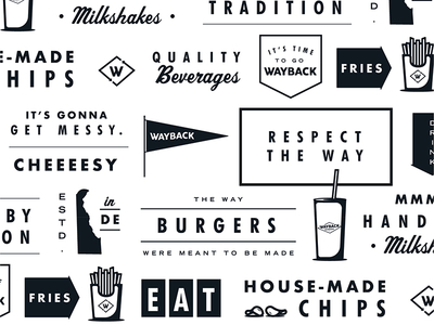 Wayback Pattern branding burgers chips food fries icons identity illustration logo pattern restaurant