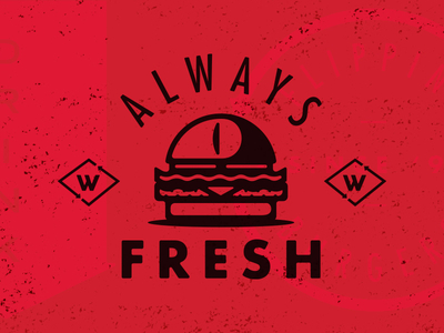 Always Fresh burger fresh icon illustration mark texture wayback