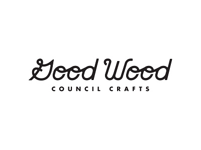 Good Wood - Script brand crafts custom good identity logo script wood woodwork