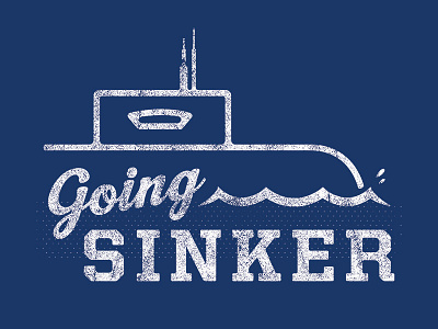Going Sinker illustration sea submarine tee texture