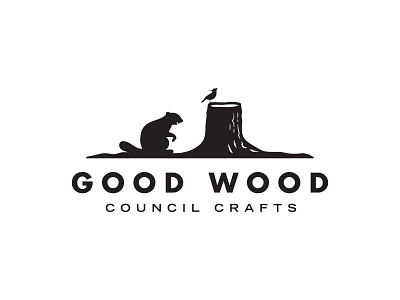 Good Wood - Logo beaver bird brand identity illustration logo mark stump tree wood