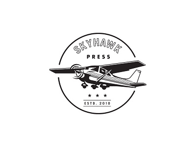 Skyhawk Press - Logo Alt airplane cessna illustration logo plane press print skyhawk