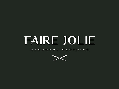 Faire Jolie - Final Logo brand custom diy handmade icon identity logo mark needles sewing typography
