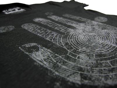 Touch: Close up clothing fingerprint hand labyrinth logo maze print senses series silkscreen spring summer t shirts tees touch