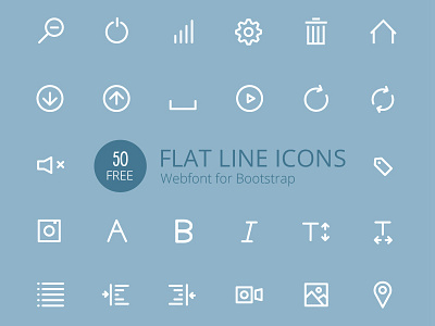 Flat Line Icons Webfont Freebie bootstrap eps flat flat ui font free download freebie icon font icons vector webfont