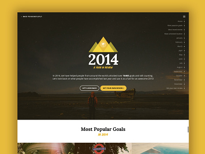 BucketListly Year in Review Design hero landing page minimal one page parallax video website