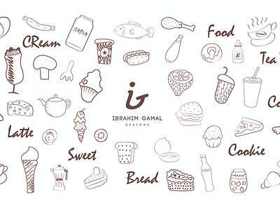 Free Food Doodles Vector ©️ art design doodle doodleart doodles food ideas illustrator vector
