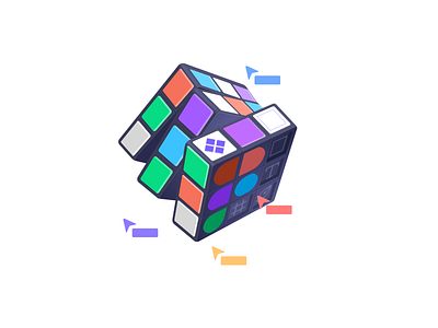 Design System Collaboration collaboration cube design figma icon puzzle rubic share system tools