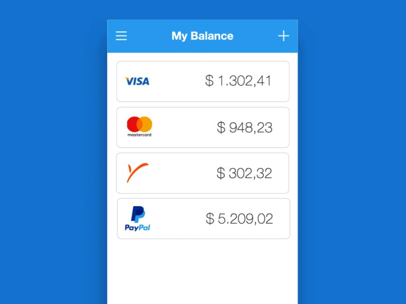 Pull To Refresh Banking Apps apps balance bank money pull scroll ui