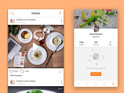 Foodeoo User Profile Apps app feed food profile social ui