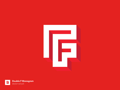 Double F Monogram Design 3d branding design flat icon lettering lettermark logo logo design logotype mark monogram type typography vector