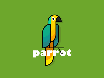 Parrot Illustrative Logo Design colorful concept design icon illustration illustrative logo logo logo design mark pictorial vector