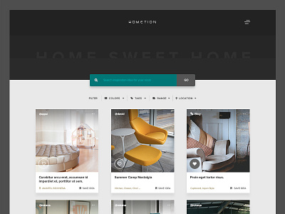 Hometion design home interface interior search site ui web
