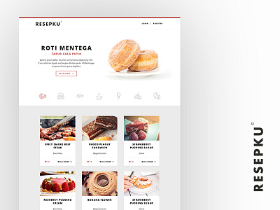 Resepku - Free Mockup clean design food mockup website white