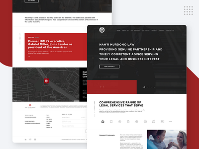 Law Office Landing Page design homepage interface landing red ui web website