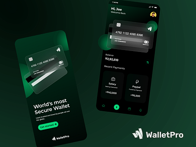 WalletPro - Wallet UI Design | Glassmorphism app design glassmorphism ui ui design ux wallet