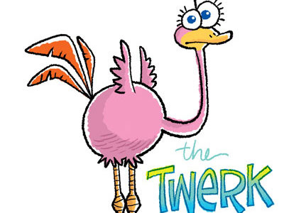 Twerk Bird bird childrens art doug jones humor pink twerk