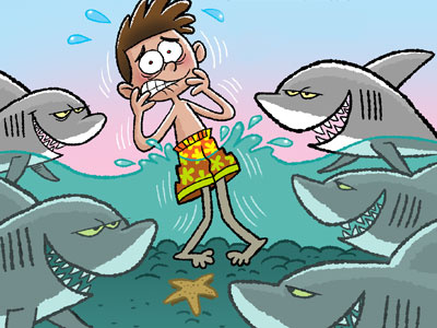 Sharks childrens art doug jones humor kids sharks