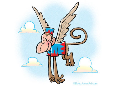 Flying Monkey #inktober 15 childrens art flying monkey humor inktober monkey