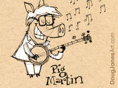 Pig Martin banjo humor pig