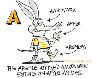 A is for Aardvark aardvark alphabet animal humor illustration