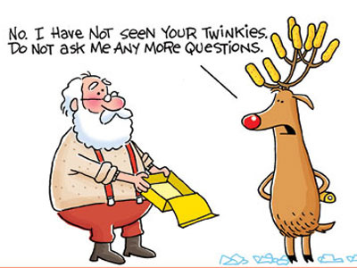 Merry Christmas! christmas humor rudolph santa twinkies