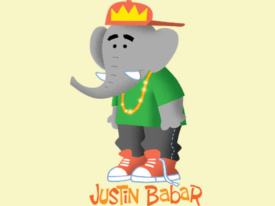 Justin Babar babar childrens art humor justin bieber