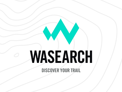 Wasearch Logo Trail animation branding design forest hiking logo mountain mountain logo nature search trail w
