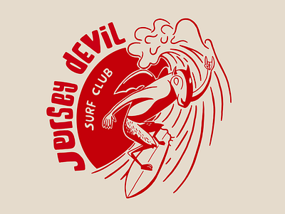 Jersey Devil Surf Club devil east coast illustration jersey devil new jersey surf surfer surfing wave