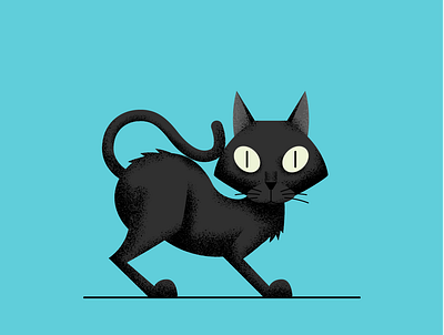 Jiji black cat cat eyes illustration