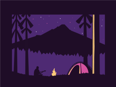 Mountain Camping by Tim Pacific on Dribbble