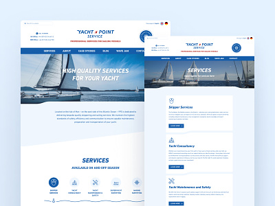 Yacht Point Service branding ui ux website wordpress