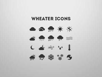 Weather Icons custom glyphs icons shapes weather wheater