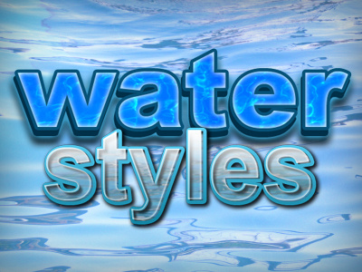 Water Styles blue clear photoshop styles text water