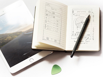 iPad mini 3 at work ipad mini ipad mockup mockup notebook product showcase showcase showcase app sketch