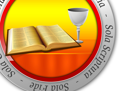 Christian Logo bible book logo medalion reformation round logo