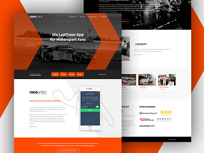 Raceunion - Racing mobile app artwork design graphic mobile app orange raging ui ui inspiration user interface webdesign webdesigner