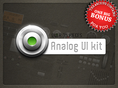 Analog Ui Pack application buttons metallic ui