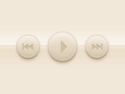 Rubber audio player buttons