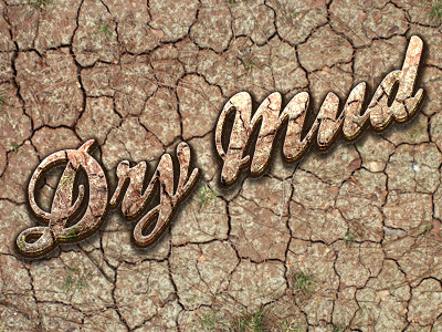 Dry Mud effects layer photoshop styles text