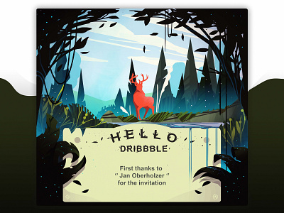 Hello Dribbble character concept creative design digital 2d digital painting flat graphic design hello dribble hellodribbble illustration typography ui vector web