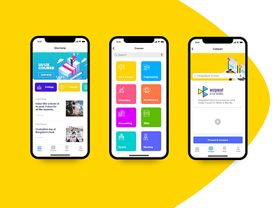 Educhamp Mobile App design minimal ui ux website