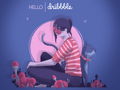 Hello dribble design digital art digital illustration digital painting drawing hello dribble illustration