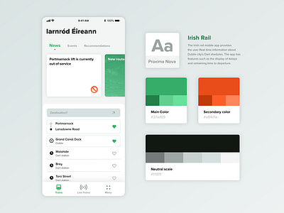 Irish Rail redesign dublin irish mobile rail redesign redesign concept train ui user interface